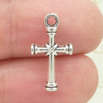 Silver Cross Charms Bulk in Pewter