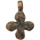 Hammered Copper Cross Pendant in Pewter