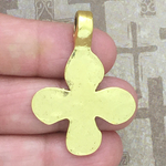 Gold Hammered Cross Pendant Pewter