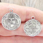 Silver Sacred Heart Pendants Wholesale in Pewter