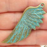 Angel Wings Pendants Wholesale in Gold Patina Pewter