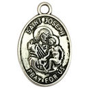 Oval Silver St Joseph Medal Pendant in Pewter