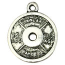Weight Plate Charm in Pewter for Exercise Jewelry