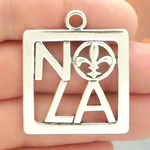 NOLA Pendants for Jewelry Making in Silver Pewter