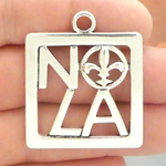 NOLA Pendants for Jewelry Making in Silver Pewter