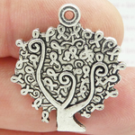 Awareness Ribbon Tree Charm in Silver Pewter