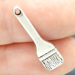 Paint Brush Charms Bulk in Silver Pewter