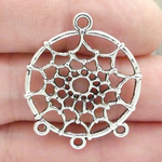 Dream Catcher Charms in Silver Pewter