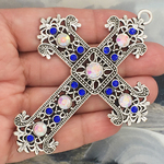Crystal Cross Pendant Wholesale in Silver Pewter