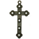 Crystal Cross Pendant with Crystals in Bronze Pewter