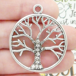 Silver Tree of Life Charm Pewter