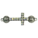 Silver St Benedict Cross Bracelet Connector Pewter