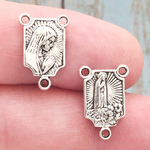 Our Lady of Fatima Rosary Center Silver Pewter