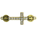 Gold St Benedict Cross Bracelet Connector Pewter
