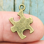 Autism Awareness Puzzle Piece Charms Wholesale in Bronze Pewter