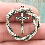Crown of Thorns Pendant Silver Pewter