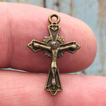 Crucifix Charm Bronze Pewter