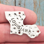 State of Louisiana Charm Silver Pewter