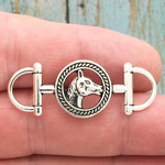 Horse Charm Bracelet Connector Silver Pewter