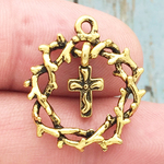 Crown of Thorns Charm Gold Pewter