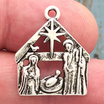 Nativity Charm Silver Pewter