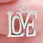  Love Word Charm Silver Pewter