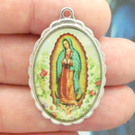 Our Lady of Guadalupe Pendant Silver Pewter