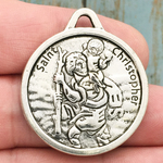 Silver St Christopher Medal Pewter