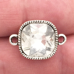 Clear Crystal Connectors for Jewelry Making Silver Pewter