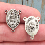 Confirmation Rosary Center Silver Pewter
