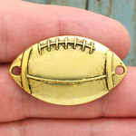 Football Charm Bracelet Connectors Gold Pewter
