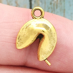 Fortune Cookie Charms Wholesale Gold Pewter