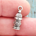 Fire Hydrant Charm Silver Pewter