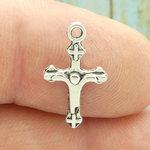 Small Crucifix Charm Silver Pewter
