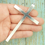 Extra Large Silver Cross Pendant Pewter