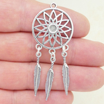 Dream Catcher Pendant in Silver Pewter
