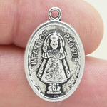 Infant of Prague Charm in Silver Pewter