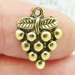 Grape Cluster Charm Gold Pewter