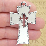 Silver Cross Pendant in Pewter Large