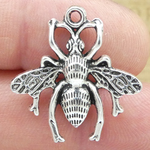 Honey Bee Charms Bulk in Silver Pewter Wasp