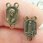 Our Lady of Fatima Rosary Centerpiece in Bronze Pewter