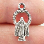 Our Lady of Grace Charm in Silver Pewter Small