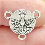 Holy Spirit Rosary Center in Silver Pewter 