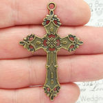 Ornate Cross Pendant in Antique Bronze Pewter