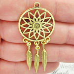 Dream Catcher Pendant in Gold Pewter