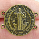 St Benedict Bracelet Connector Bronze Pewter Large