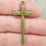 Hammered Cross Pendants Bulk in Bronze Pewter