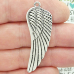 Angel Wing Charms Wholesale in Antique Silver Pewter Large