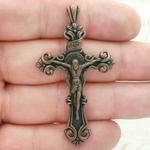 Ornate Copper Crucifix Pendant Wholesale in Pewter