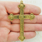 Gold Cross Pendant Bulk in Pewter Large